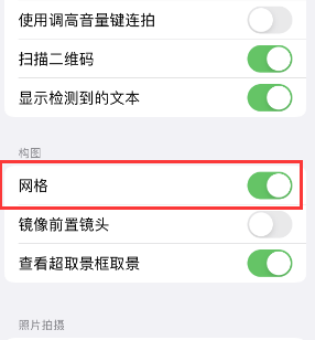 聂荣苹果手机维修网点分享iPhone如何开启九宫格构图功能 